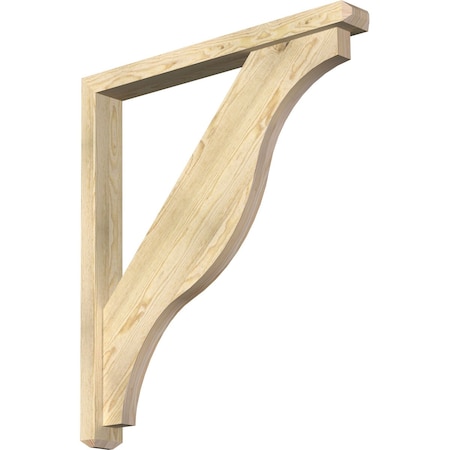 Ekena Millwork Funston Craftsman Rough Sawn Bracket w/ Offset Brace, Douglas Fir, 4"W x 34"D x 38"H BKT0402X34X38FST04RDF